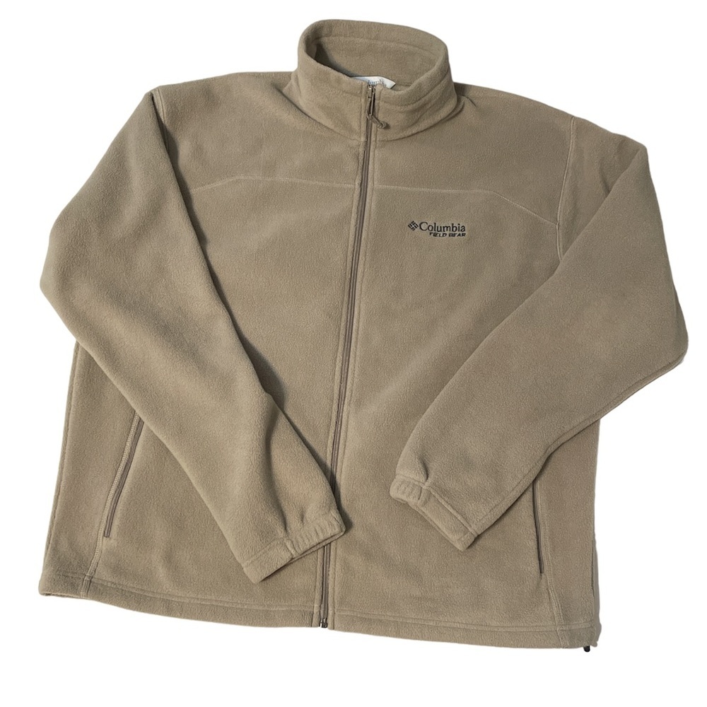 Men's Columbia Field Gear Mountain Full-Zip Fleece Tan Outdoor Jacket Sz XL